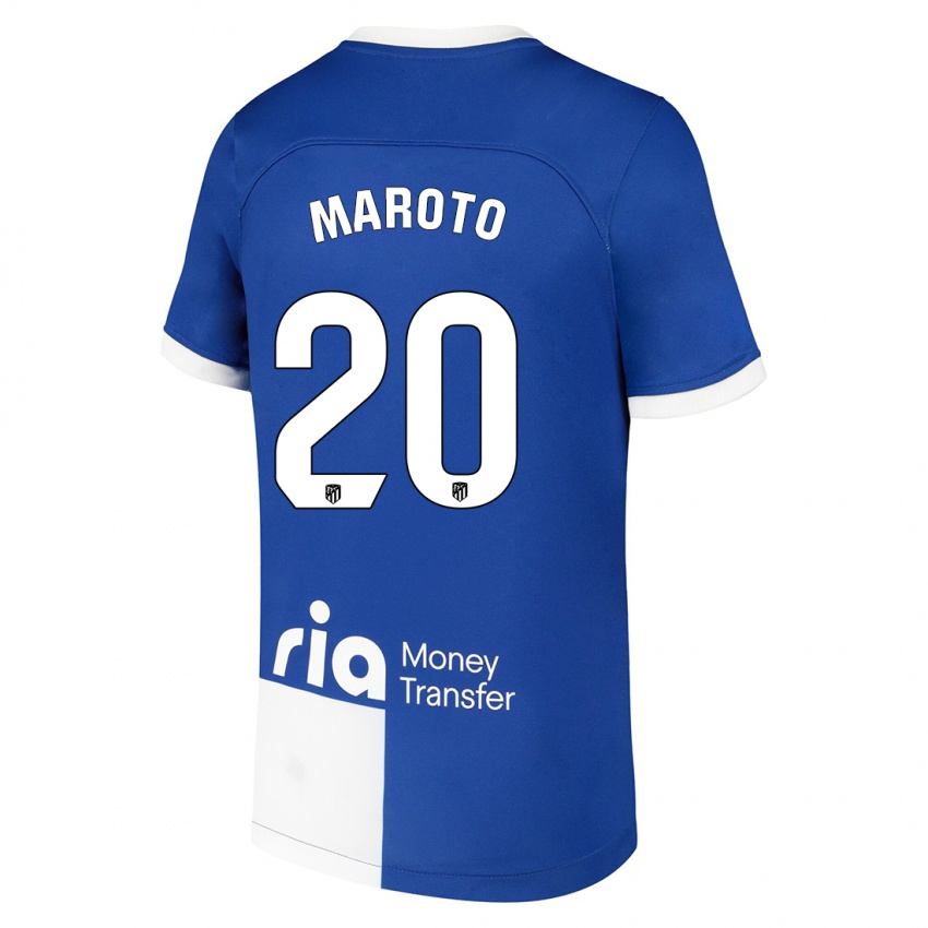 Barn Mario Maroto #20 Blå Hvit Bortetrøye Drakt Trøye 2023/24 Skjorter T-Skjorte