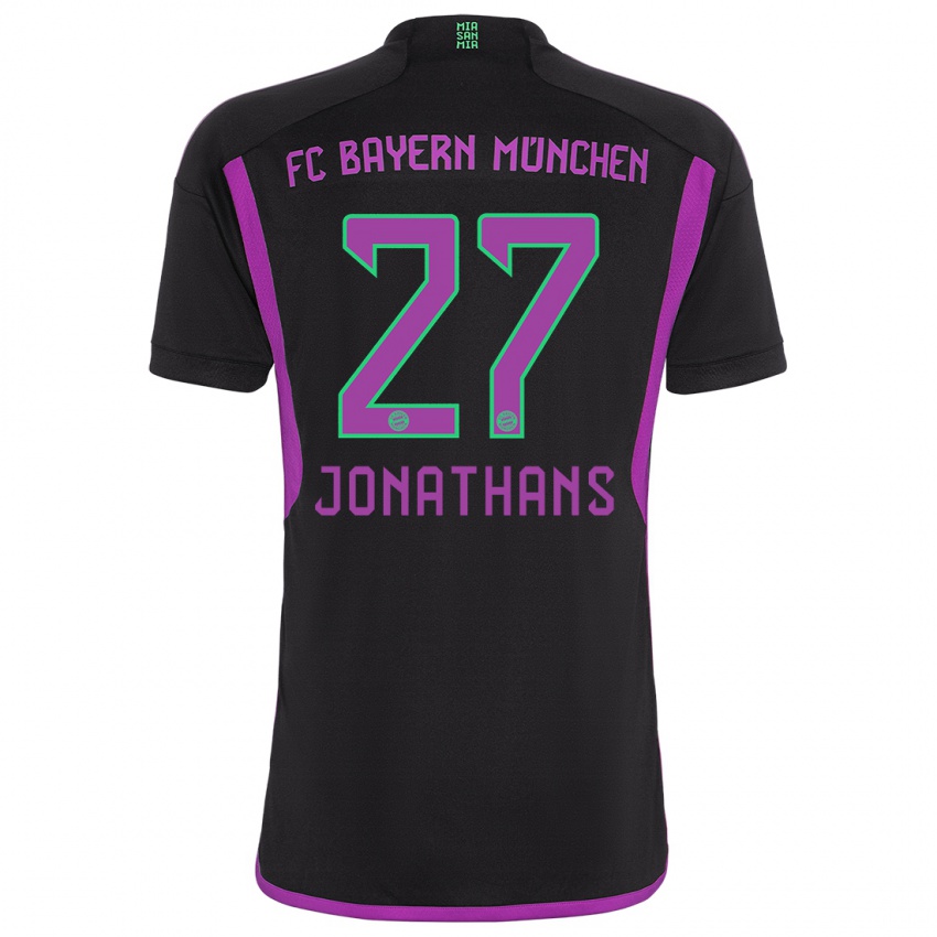 Barn David Jonathans #27 Svart Bortetrøye Drakt Trøye 2023/24 Skjorter T-Skjorte