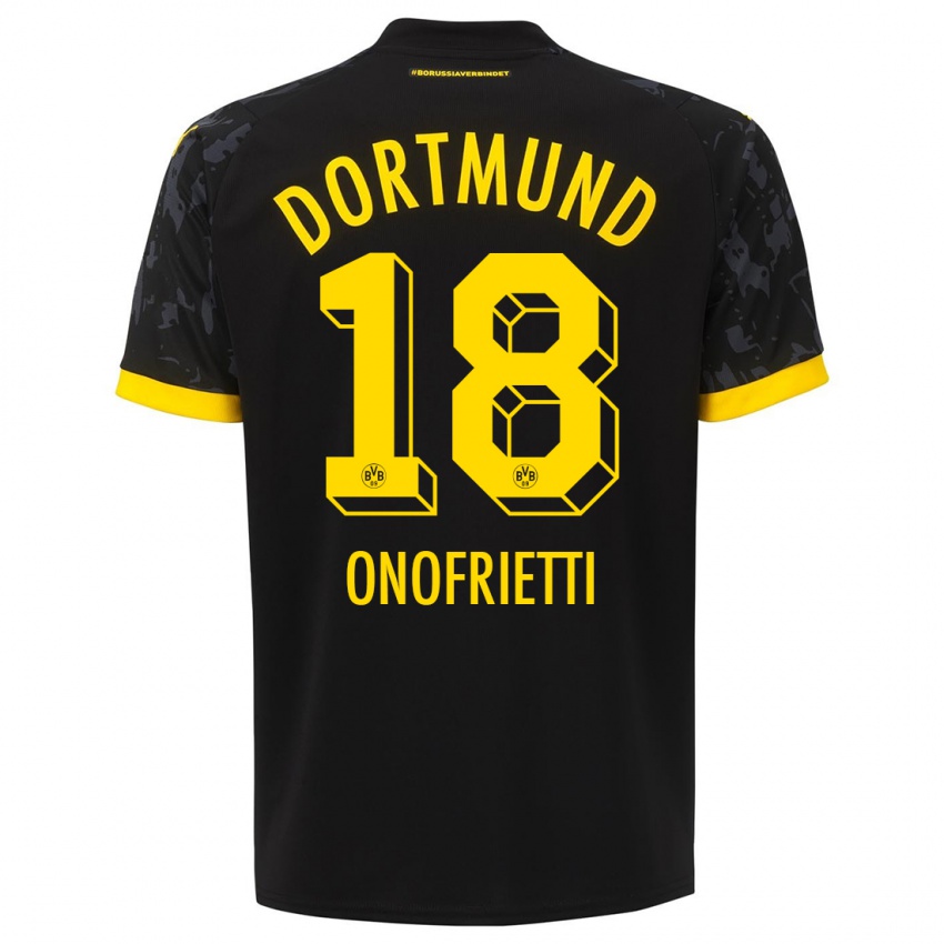Barn Vincenzo Onofrietti #18 Svart Bortetrøye Drakt Trøye 2023/24 Skjorter T-Skjorte