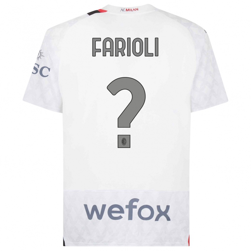 Barn Simone Farioli #0 Hvit Bortetrøye Drakt Trøye 2023/24 Skjorter T-Skjorte