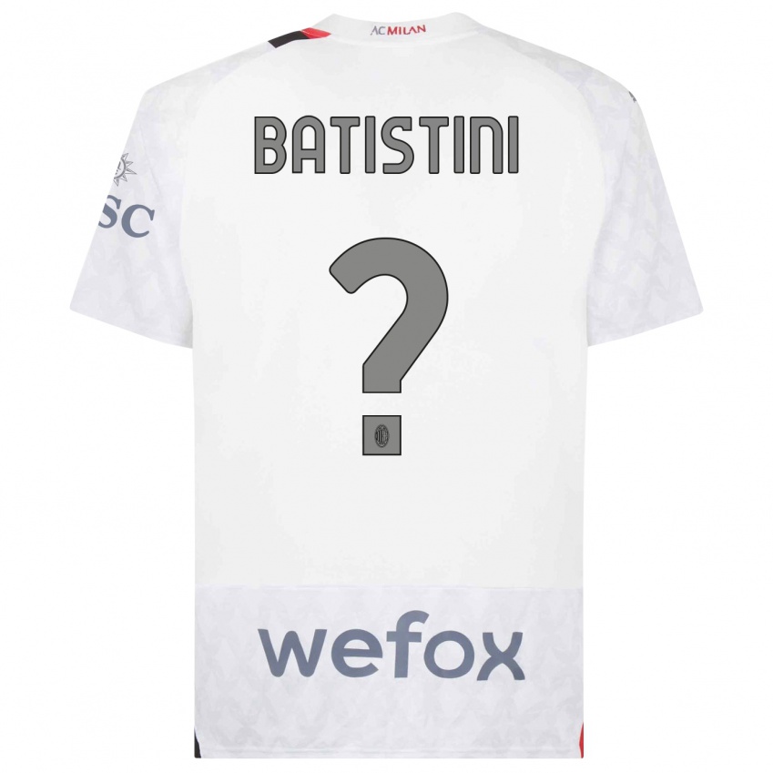 Barn Simone Batistini #0 Hvit Bortetrøye Drakt Trøye 2023/24 Skjorter T-Skjorte