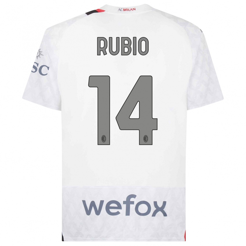 Barn Silvia Rubio #14 Hvit Bortetrøye Drakt Trøye 2023/24 Skjorter T-Skjorte