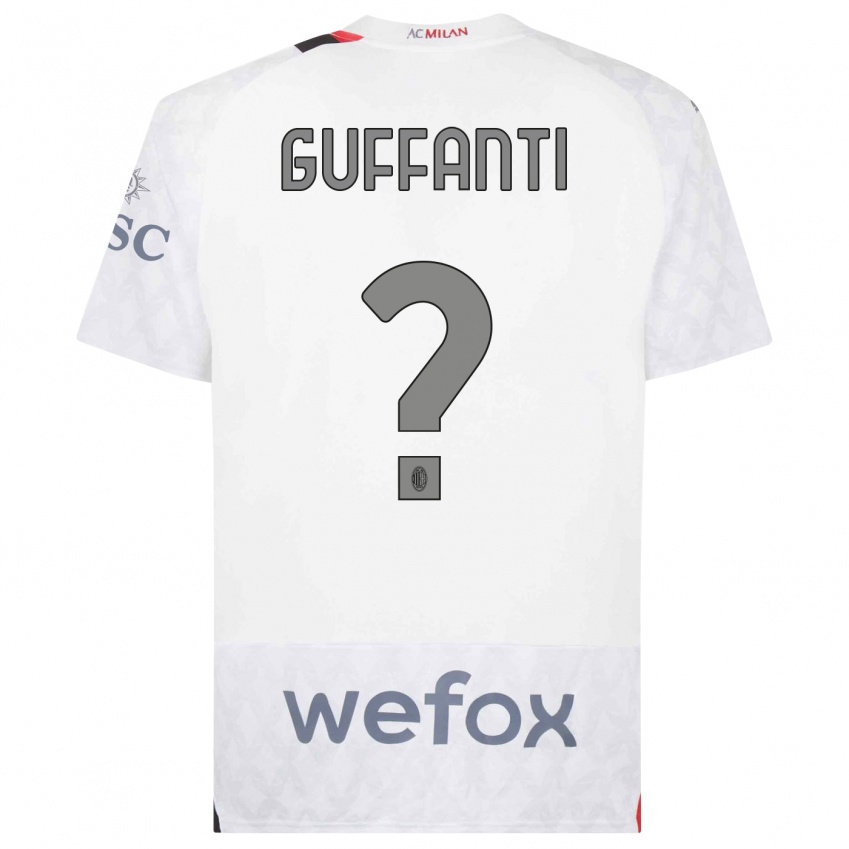 Barn Alessandro Guffanti #0 Hvit Bortetrøye Drakt Trøye 2023/24 Skjorter T-Skjorte