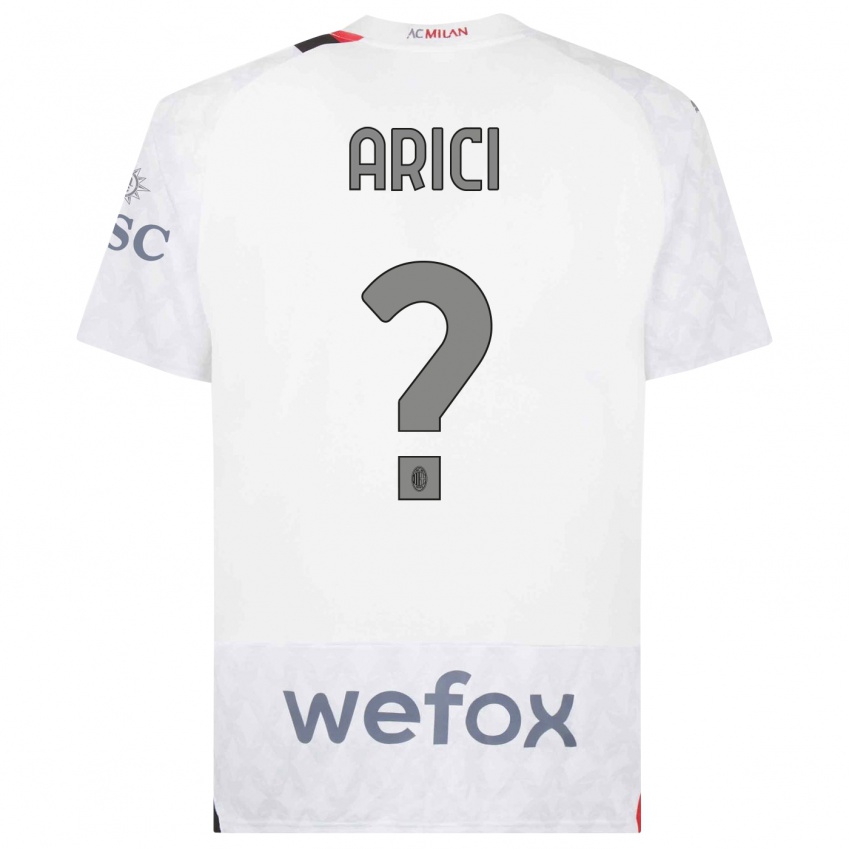 Barn Alberto Arici #0 Hvit Bortetrøye Drakt Trøye 2023/24 Skjorter T-Skjorte