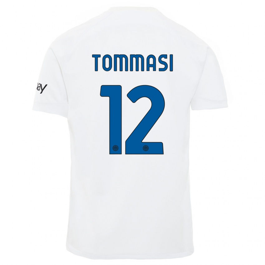 Barn Francesco Tommasi #12 Hvit Bortetrøye Drakt Trøye 2023/24 Skjorter T-Skjorte