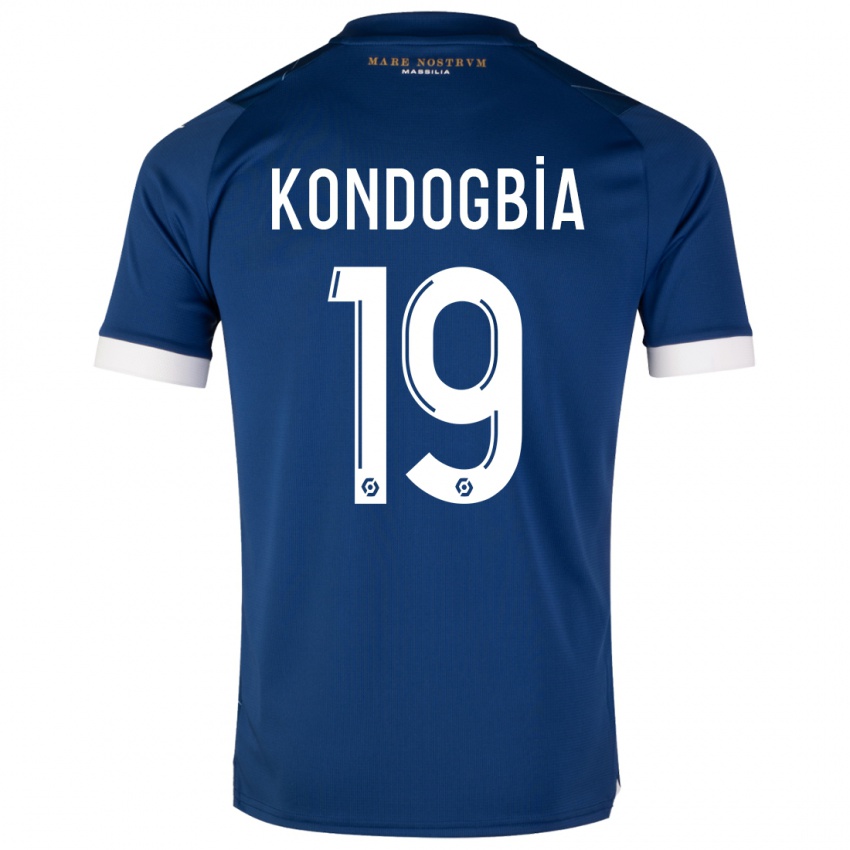 Barn Geoffrey Kondogbia #19 Mørke Blå Bortetrøye Drakt Trøye 2023/24 Skjorter T-Skjorte