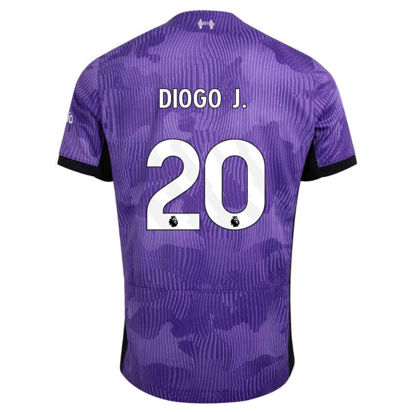 Barn Diogo Jota #20 Lilla Tredje Sett Drakt Trøye 2023/24 Skjorter T-Skjorte