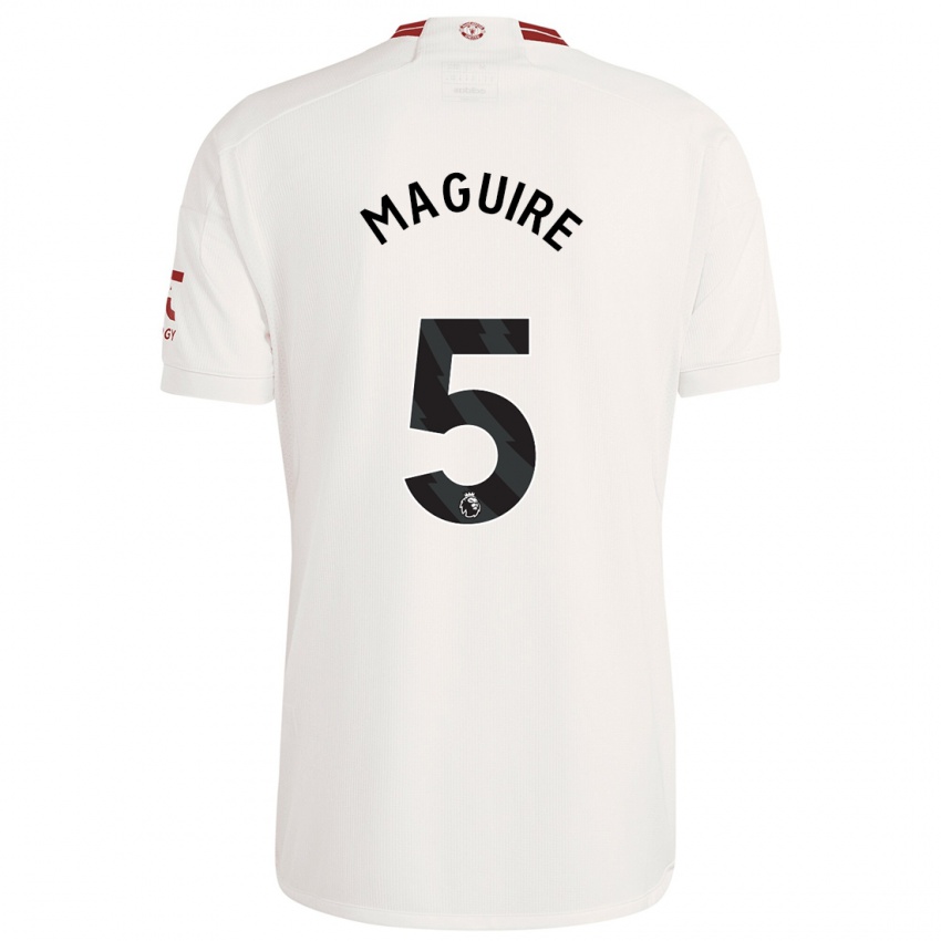 Barn Harry Maguire #5 Hvit Tredje Sett Drakt Trøye 2023/24 Skjorter T-Skjorte