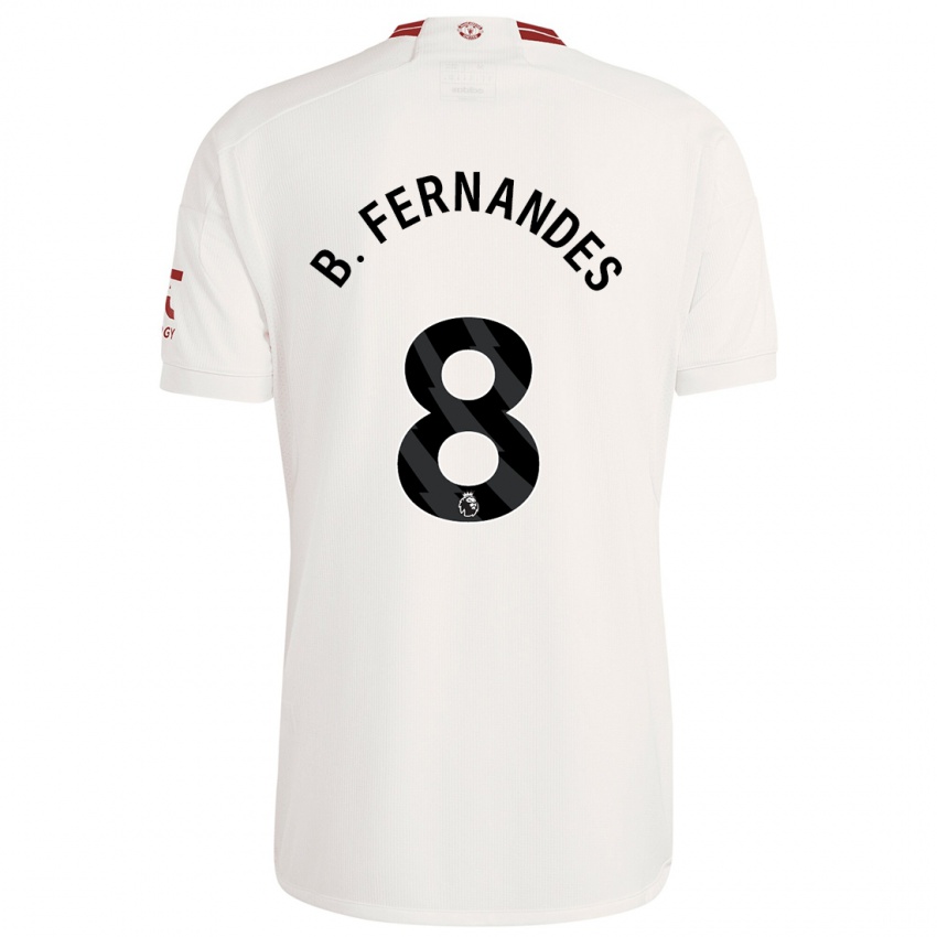 Barn Bruno Fernandes #8 Hvit Tredje Sett Drakt Trøye 2023/24 Skjorter T-Skjorte
