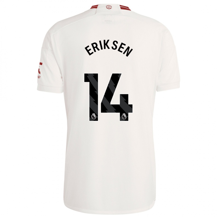 Barn Christian Eriksen #14 Hvit Tredje Sett Drakt Trøye 2023/24 Skjorter T-Skjorte