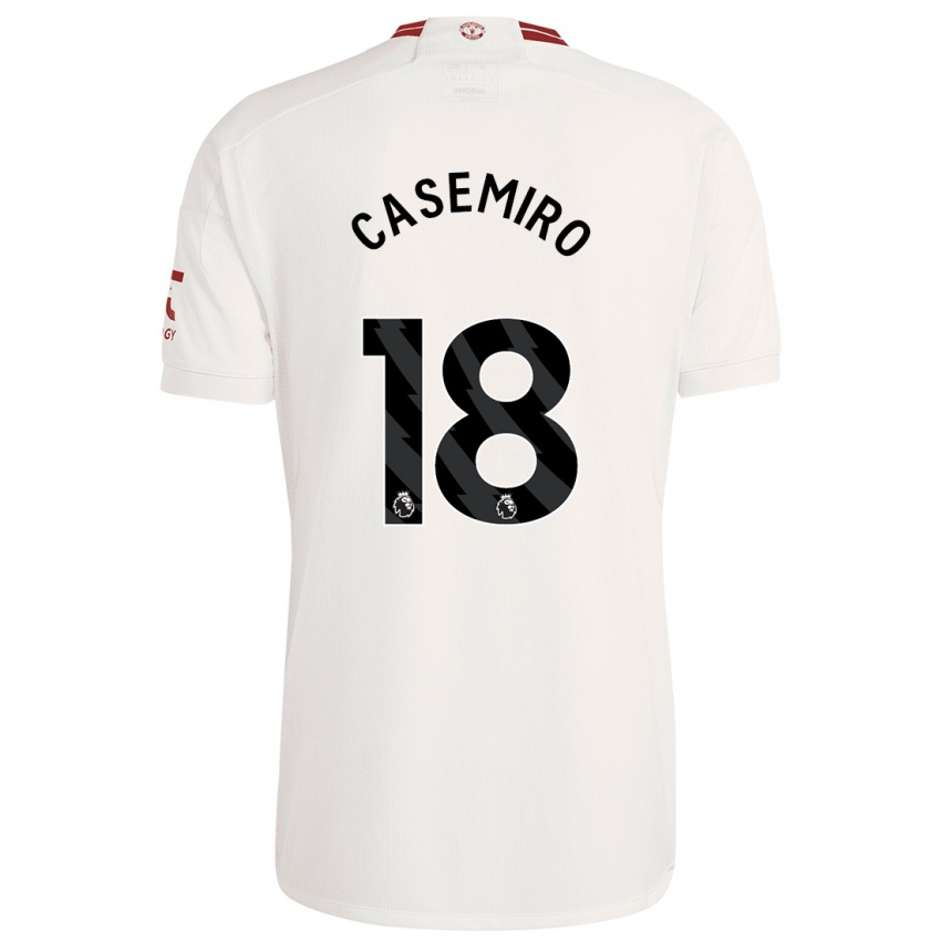 Barn Casemiro #18 Hvit Tredje Sett Drakt Trøye 2023/24 Skjorter T-Skjorte