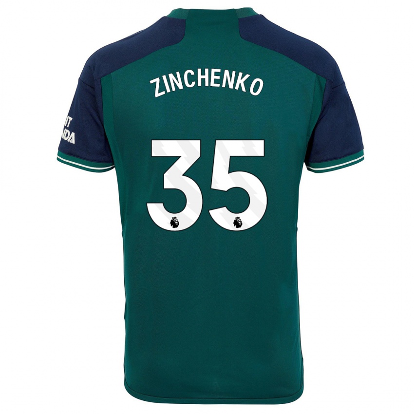Barn Oleksandr Zinchenko #35 Grønn Tredje Sett Drakt Trøye 2023/24 Skjorter T-Skjorte