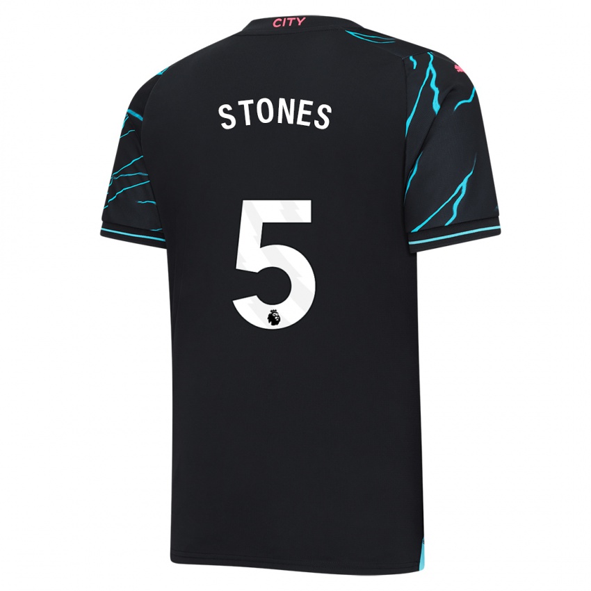 Barn John Stones #5 Mørke Blå Tredje Sett Drakt Trøye 2023/24 Skjorter T-Skjorte