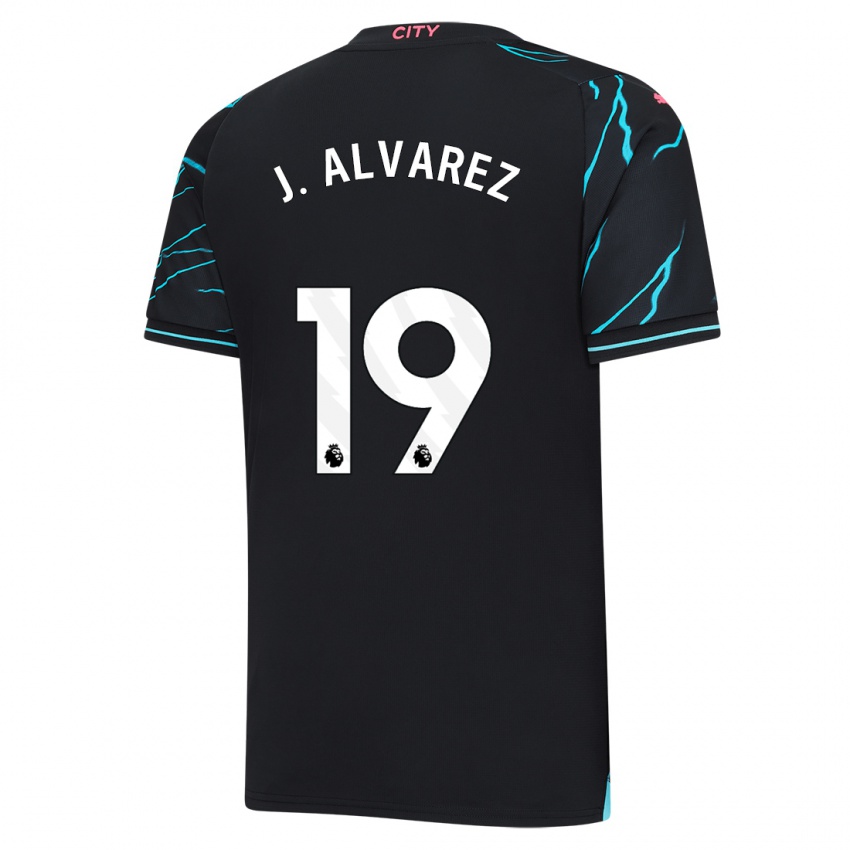 Barn Julian Alvarez #19 Mørke Blå Tredje Sett Drakt Trøye 2023/24 Skjorter T-Skjorte