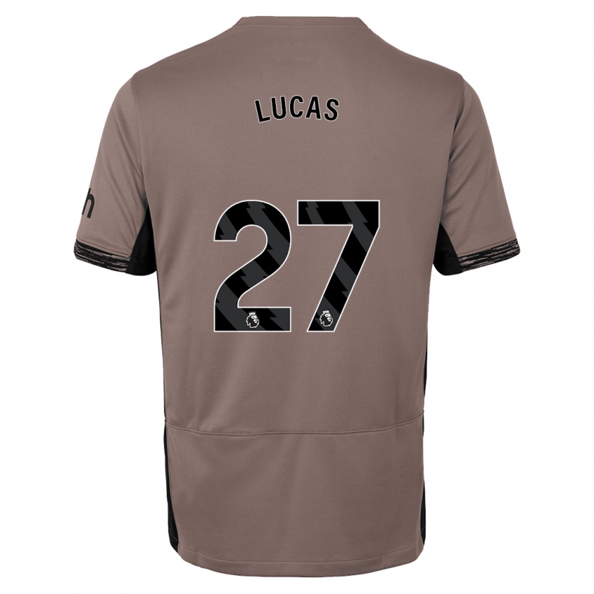 Barn Lucas Moura #27 Mørk Beige Tredje Sett Drakt Trøye 2023/24 Skjorter T-Skjorte