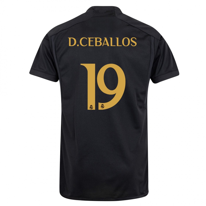 Barn Dani Ceballos #19 Svart Tredje Sett Drakt Trøye 2023/24 Skjorter T-Skjorte