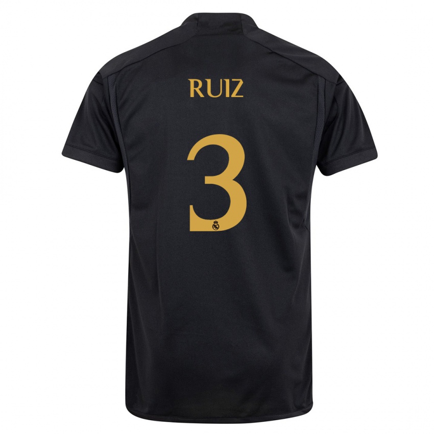 Barn David Ruiz #3 Svart Tredje Sett Drakt Trøye 2023/24 Skjorter T-Skjorte
