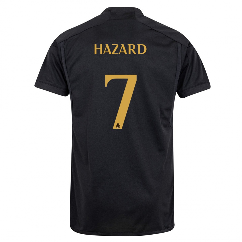 Barn Eden Hazard #7 Svart Tredje Sett Drakt Trøye 2023/24 Skjorter T-Skjorte