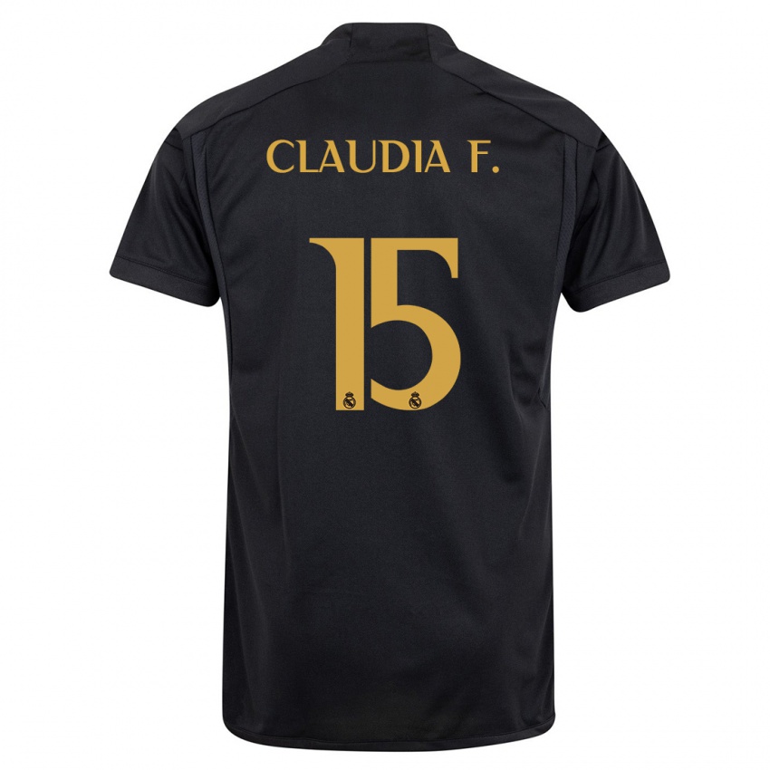 Barn Claudia Florentino #15 Svart Tredje Sett Drakt Trøye 2023/24 Skjorter T-Skjorte