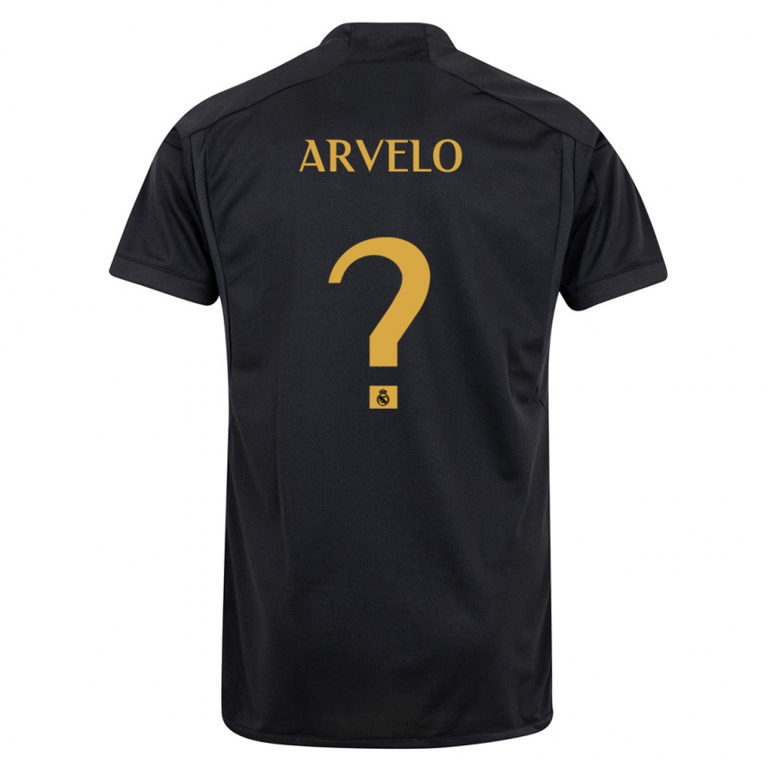 Barn Adam Arvelo #0 Svart Tredje Sett Drakt Trøye 2023/24 Skjorter T-Skjorte