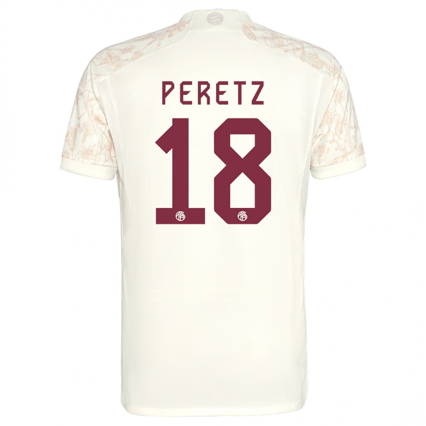 Barn Daniel Peretz #18 Off White Tredje Sett Drakt Trøye 2023/24 Skjorter T-Skjorte