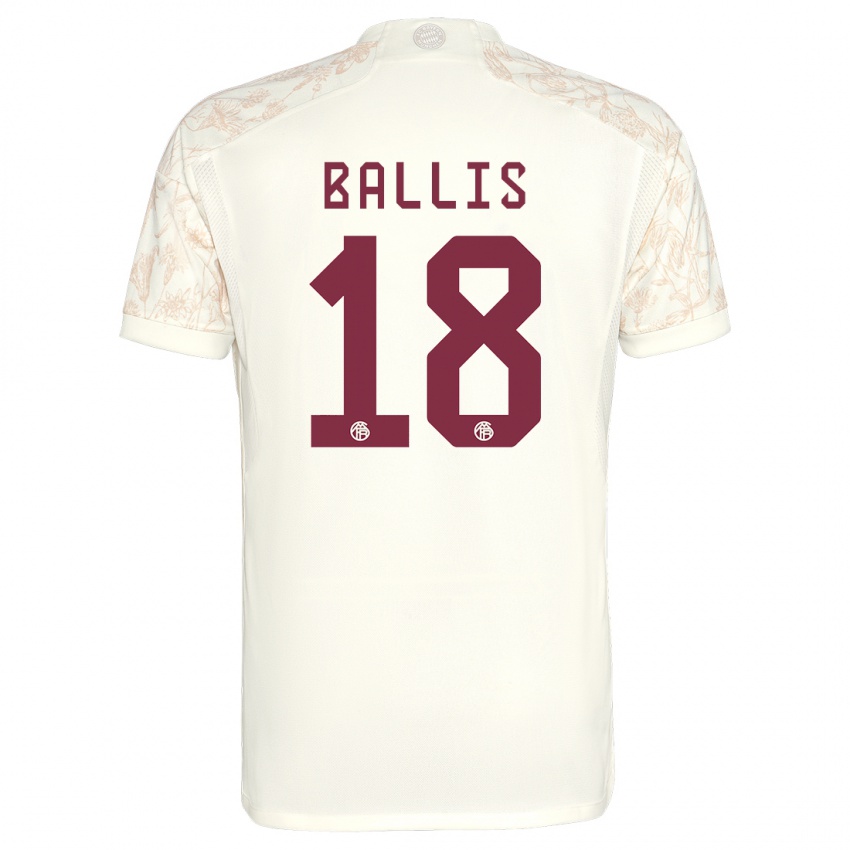 Barn Benjamin Ballis #18 Off White Tredje Sett Drakt Trøye 2023/24 Skjorter T-Skjorte