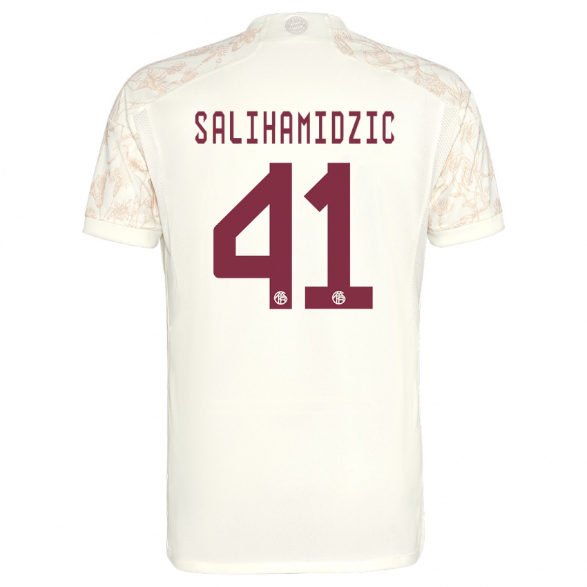 Barn Nick Salihamidzic #41 Off White Tredje Sett Drakt Trøye 2023/24 Skjorter T-Skjorte