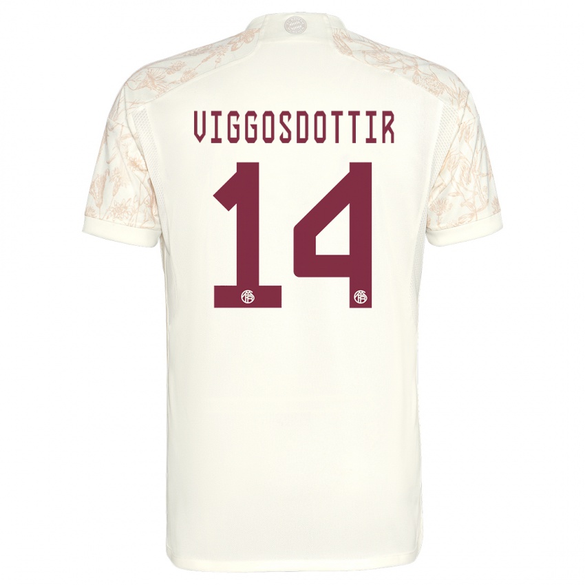 Barn Glodis Perla Viggosdottir #14 Off White Tredje Sett Drakt Trøye 2023/24 Skjorter T-Skjorte