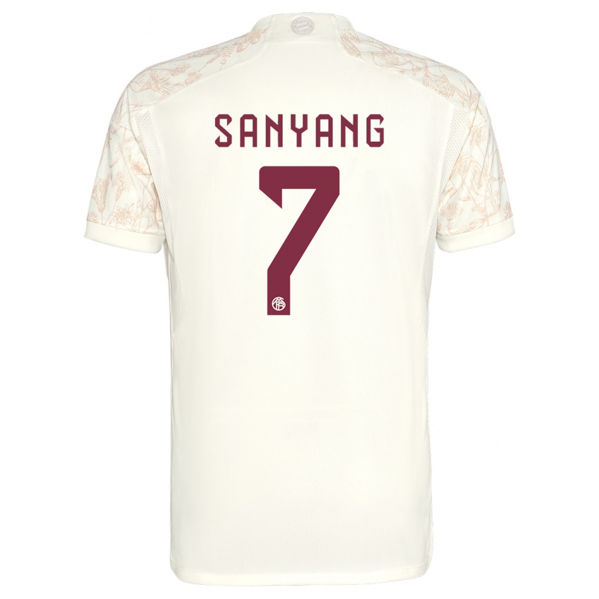 Barn Mamin Sanyang #7 Off White Tredje Sett Drakt Trøye 2023/24 Skjorter T-Skjorte