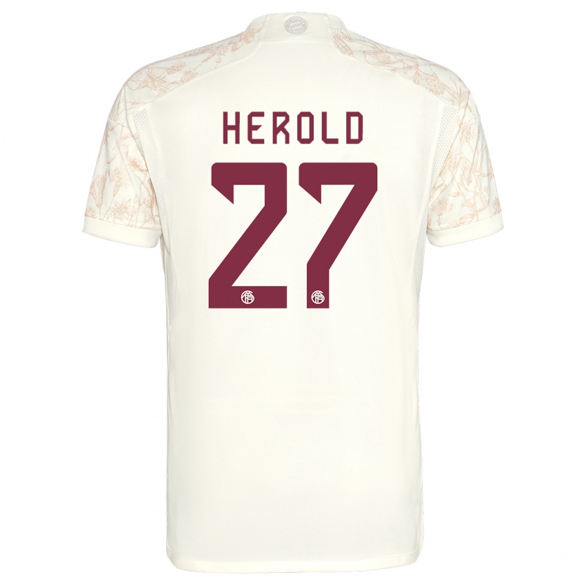 Barn David Herold #27 Off White Tredje Sett Drakt Trøye 2023/24 Skjorter T-Skjorte