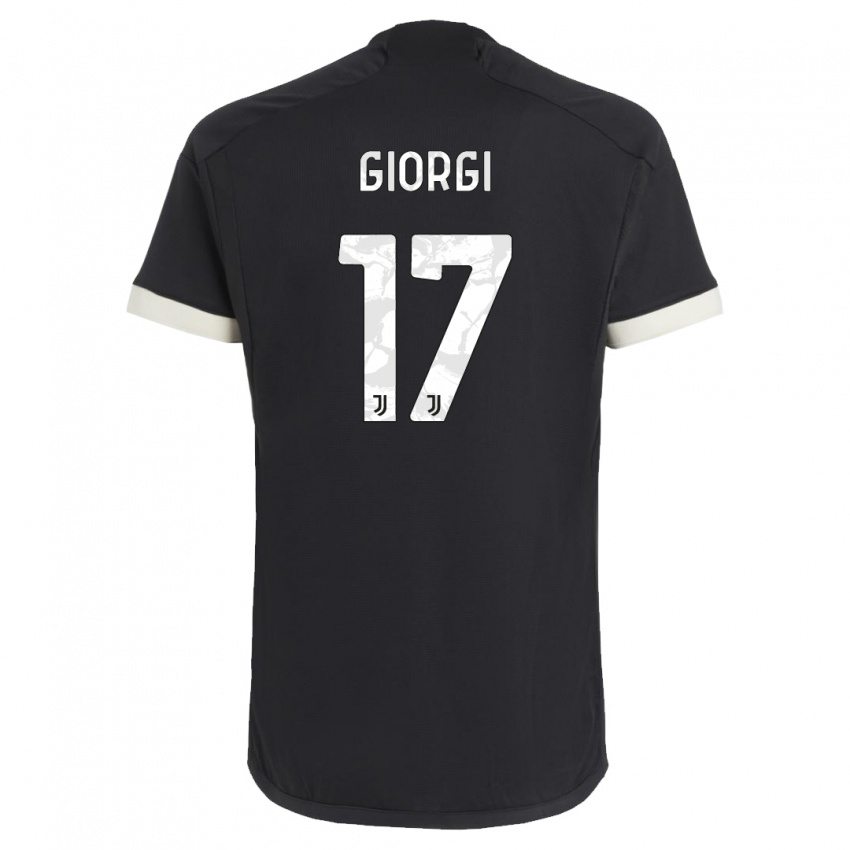 Barn Lorenzo Giorgi #17 Svart Tredje Sett Drakt Trøye 2023/24 Skjorter T-Skjorte