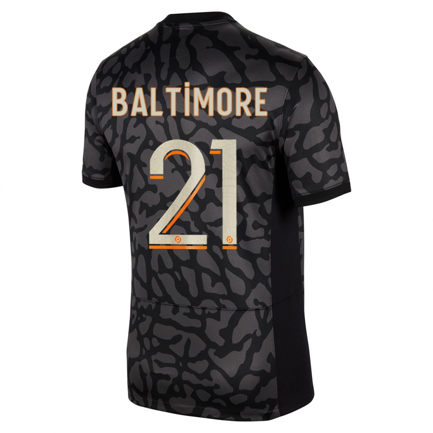 Barn Sandy Baltimore #21 Svart Tredje Sett Drakt Trøye 2023/24 Skjorter T-Skjorte