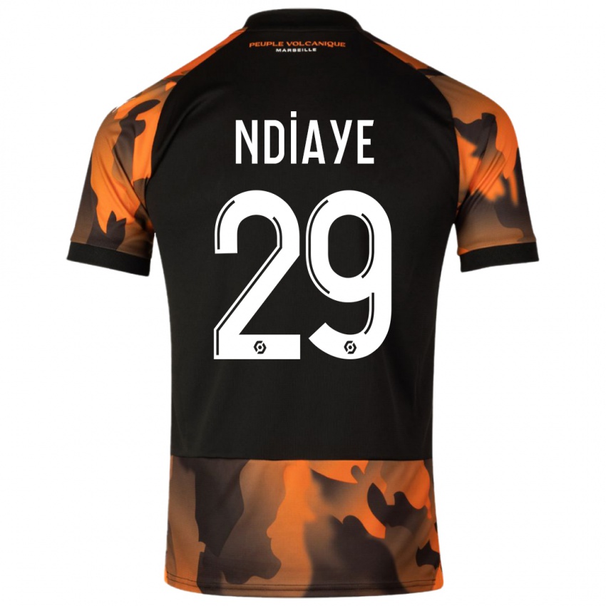 Barn Iliman Ndiaye #29 Svart Oransje Tredje Sett Drakt Trøye 2023/24 Skjorter T-Skjorte