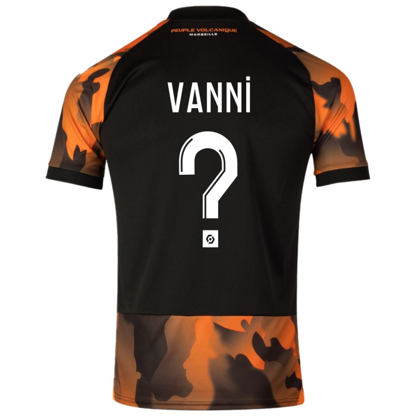 Barn Fabio Vanni #0 Svart Oransje Tredje Sett Drakt Trøye 2023/24 Skjorter T-Skjorte