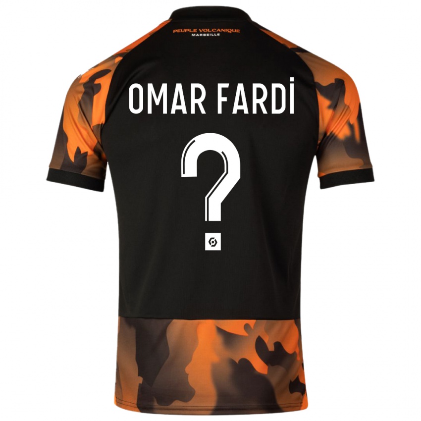 Barn El Omar Fardi #0 Svart Oransje Tredje Sett Drakt Trøye 2023/24 Skjorter T-Skjorte