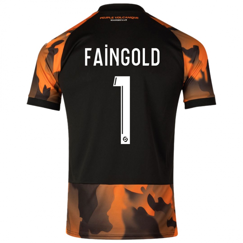 Barn Abbie Faingold #1 Svart Oransje Tredje Sett Drakt Trøye 2023/24 Skjorter T-Skjorte