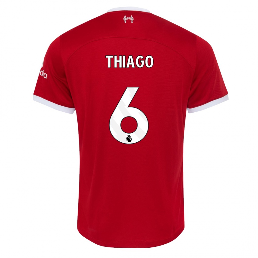 Mann Thiago #6 Rød Hjemmetrøye Drakt Trøye 2023/24 Skjorter T-Skjorte