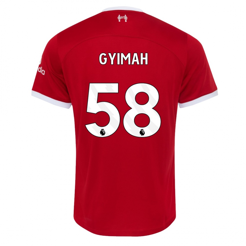 Mann Francis Gyimah #58 Rød Hjemmetrøye Drakt Trøye 2023/24 Skjorter T-Skjorte