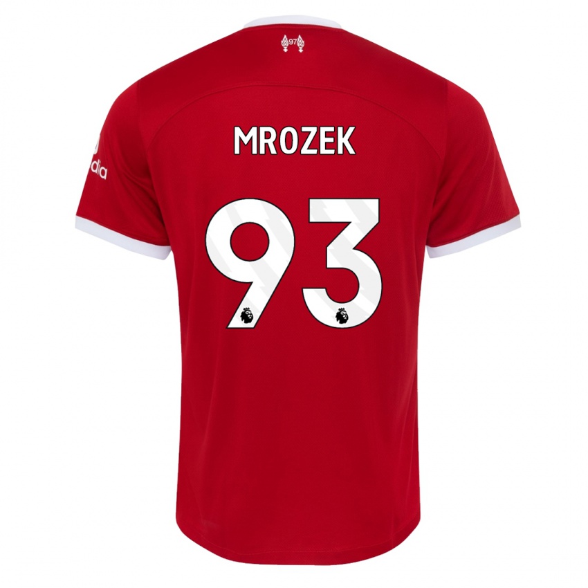 Mann Fabian Mrozek #93 Rød Hjemmetrøye Drakt Trøye 2023/24 Skjorter T-Skjorte