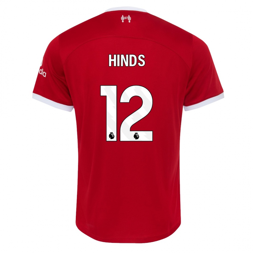 Mann Taylor Hinds #12 Rød Hjemmetrøye Drakt Trøye 2023/24 Skjorter T-Skjorte