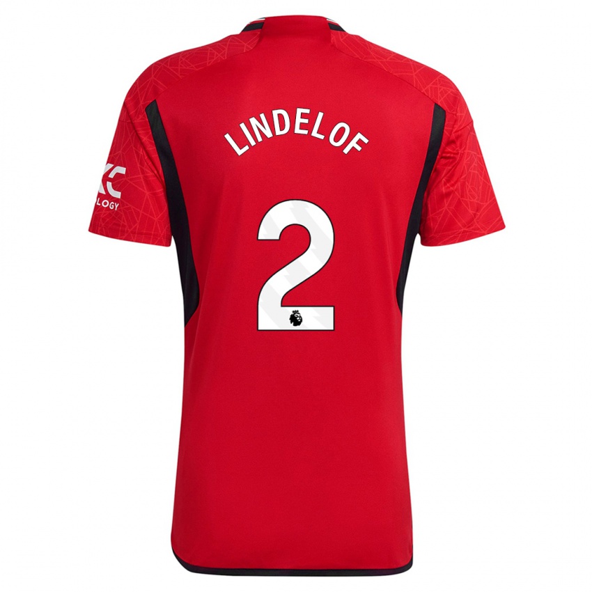 Mann Victor Lindelof #2 Rød Hjemmetrøye Drakt Trøye 2023/24 Skjorter T-Skjorte