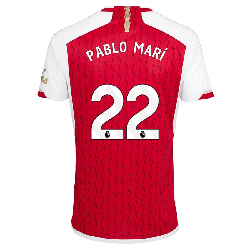 Mann Pablo Mari #22 Rød Hjemmetrøye Drakt Trøye 2023/24 Skjorter T-Skjorte