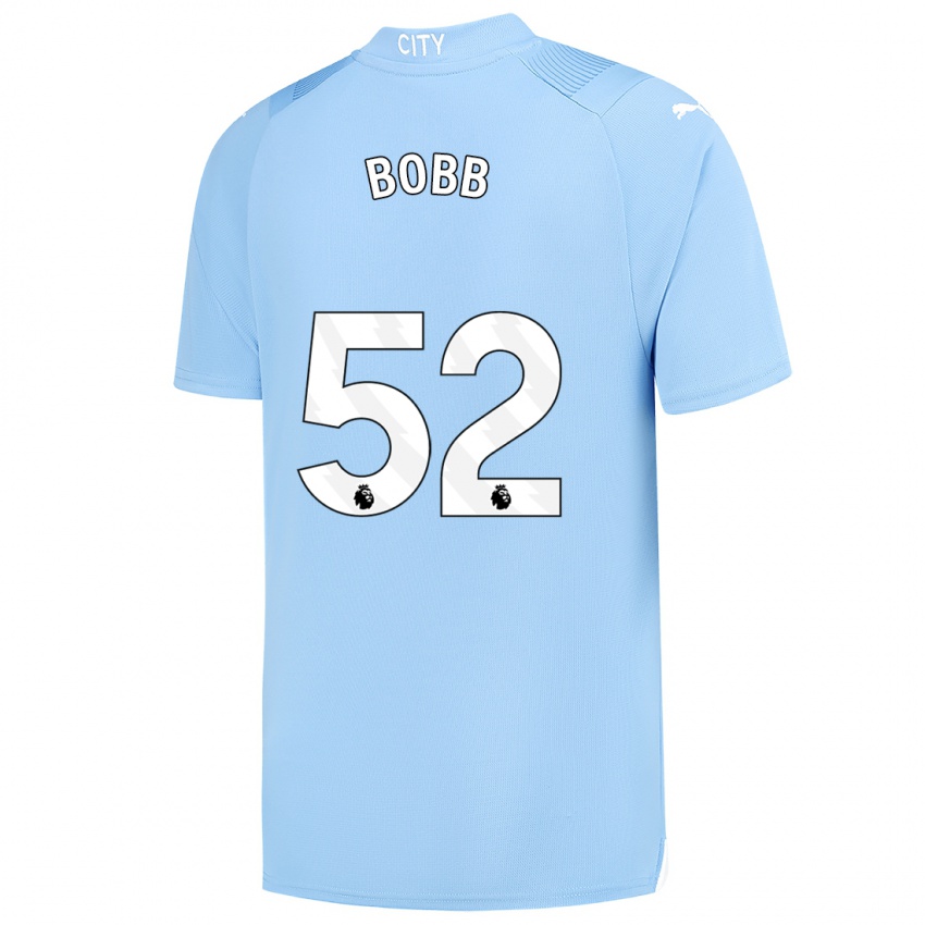 Mann Oscar Bobb #52 Lyse Blå Hjemmetrøye Drakt Trøye 2023/24 Skjorter T-Skjorte