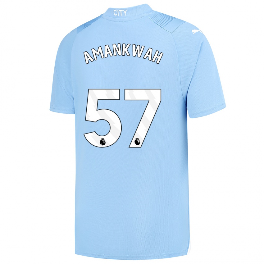 Mann Yeboah Amankwah #57 Lyse Blå Hjemmetrøye Drakt Trøye 2023/24 Skjorter T-Skjorte
