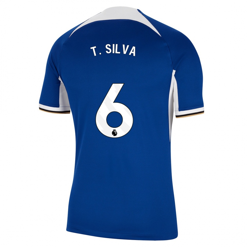 Mann Thiago Silva #6 Blå Hjemmetrøye Drakt Trøye 2023/24 Skjorter T-Skjorte