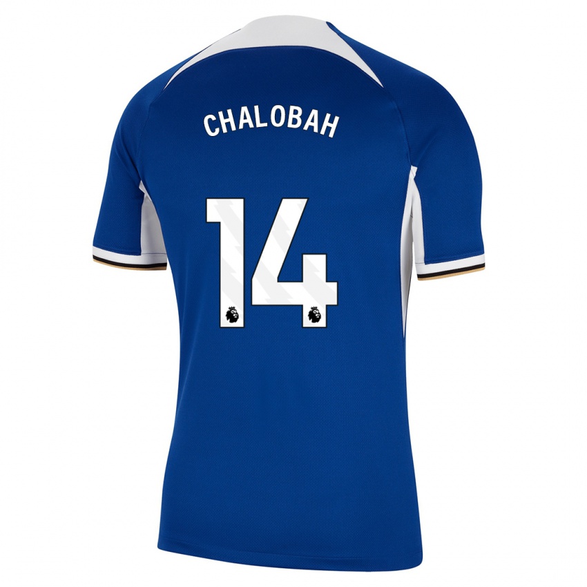 Mann Trevoh Chalobah #14 Blå Hjemmetrøye Drakt Trøye 2023/24 Skjorter T-Skjorte