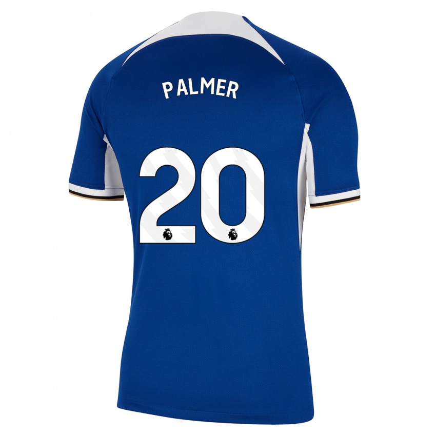 Mann Cole Palmer #20 Blå Hjemmetrøye Drakt Trøye 2023/24 Skjorter T-Skjorte