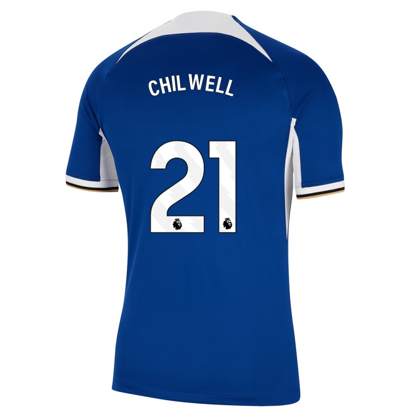 Mann Ben Chilwell #21 Blå Hjemmetrøye Drakt Trøye 2023/24 Skjorter T-Skjorte