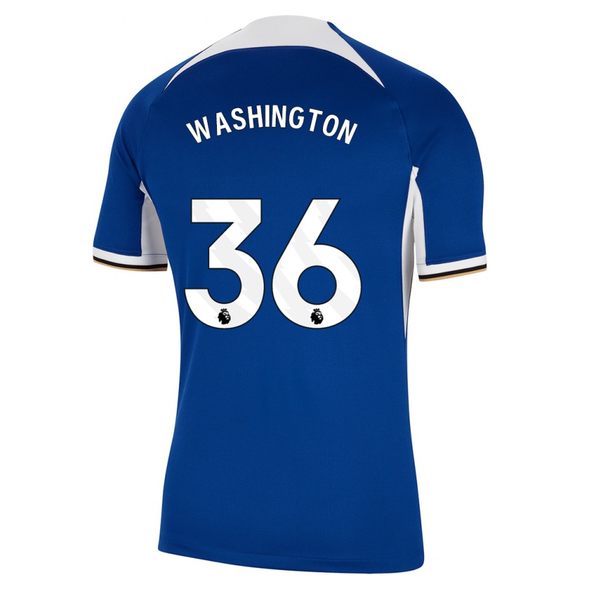 Mann Deivid Washington #36 Blå Hjemmetrøye Drakt Trøye 2023/24 Skjorter T-Skjorte
