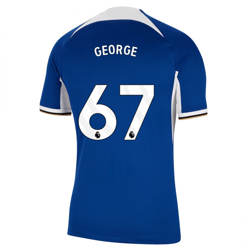 Mann Tyrique George #67 Blå Hjemmetrøye Drakt Trøye 2023/24 Skjorter T-Skjorte